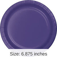 240/Case Bulk Purple Paper 6.75 inch Dessert Plates
