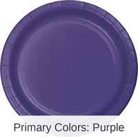 240/Case Bulk Purple Paper 6.75 inch Dessert Plates
