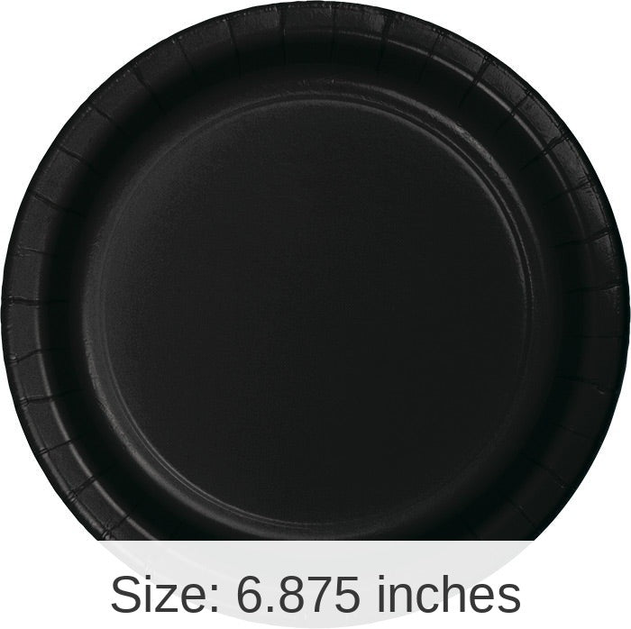 240/Case Bulk Black Velvet Paper 6.75 inch Dessert Plates
