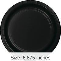 240/Case Bulk Black Velvet Paper 6.75 inch Dessert Plates