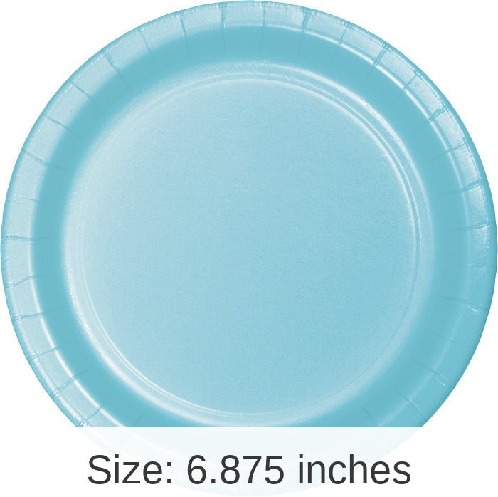 240/Case Bulk Pastel Blue Paper 6.75 inch Dessert Plates