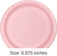240/Case Bulk Classic Pink Paper 6.75 inch Dessert Plates