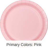 240/Case Bulk Classic Pink Paper 6.75 inch Dessert Plates