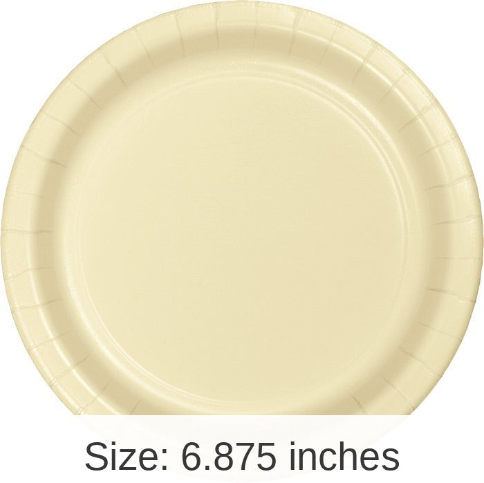 240/Case Bulk Ivory Paper 6.75 inch Dessert Plates