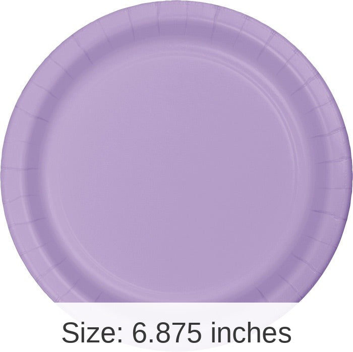 240/Case Bulk Luscious Lavender Paper 6.75 inch Dessert Plates