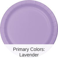 240/Case Bulk Luscious Lavender Paper 6.75 inch Dessert Plates