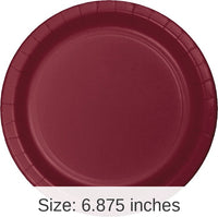 240/Case Bulk Burgundy Paper 6.75 inch Dessert Plates