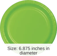 240/Case Bulk Fresh Lime Paper 6.75 inch Dessert Plates