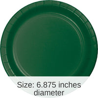 240/Case Bulk Hunter Green Paper 6.75 inch Dessert Plates