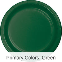 240/Case Bulk Hunter Green Paper 6.75 inch Dessert Plates