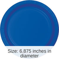240/Case Bulk Cobalt Blue Paper 6.75 inch Dessert Plates