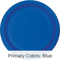 240/Case Bulk Cobalt Blue Paper 6.75 inch Dessert Plates