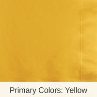 600/Case Bulk School Bus Yellow 2 ply Beverage Napkins