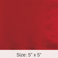 600/Case Bulk Classic Red 2 ply Beverage Napkins