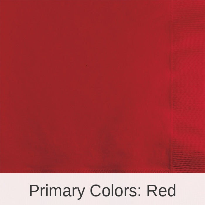 600/Case Bulk Classic Red 2 ply Beverage Napkins