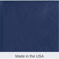 600/Case Bulk Navy 2 ply Beverage Napkins