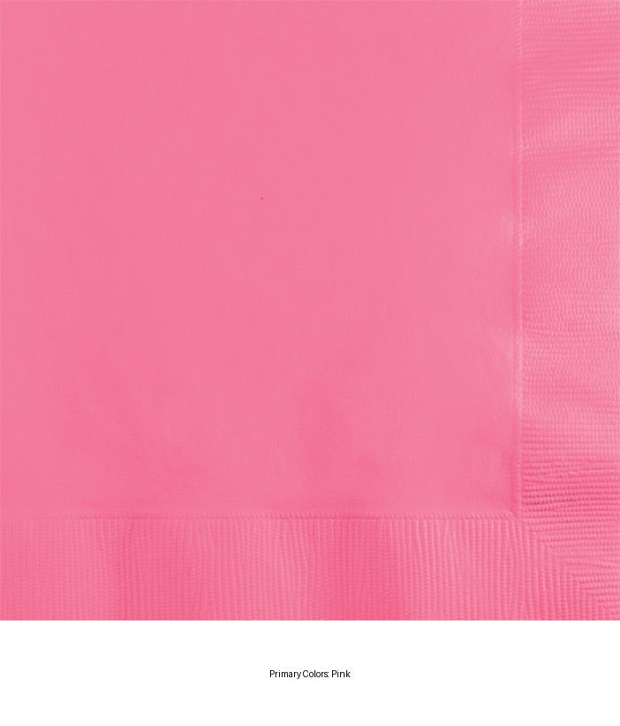 600/Case Bulk Candy Pink 2 ply Beverage Napkins