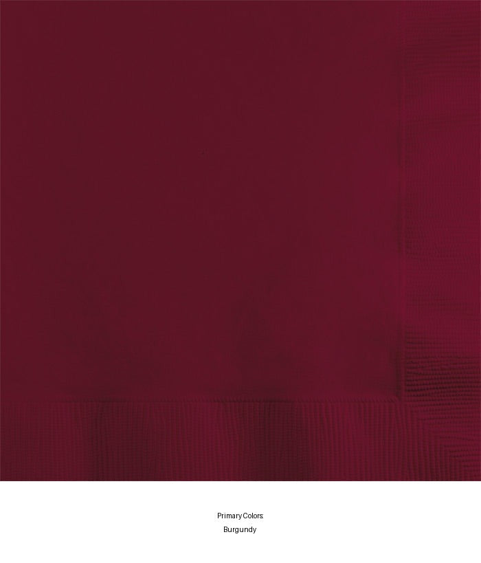600/Case Bulk Burgundy 2 ply Beverage Napkins