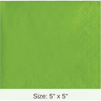 600/Case Bulk Fresh Lime 2 ply Beverage Napkins