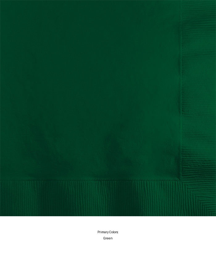 600/Case Bulk Hunter Green 2 Ply Beverage Napkins