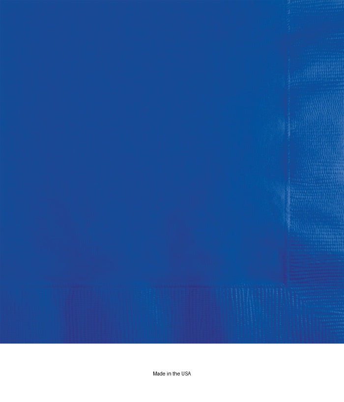 600/Case Bulk Cobalt Blue 2 ply Beverage Napkins