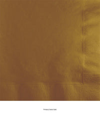 600/Case Bulk Glittering Gold 2 ply Beverage Napkins