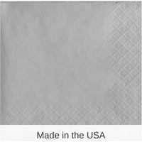 600/Case Bulk Shimmering Silver 2 ply Beverage Napkins