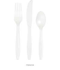 216/Case Bulk White Value Friendly Assorted Plastic Cutlery
