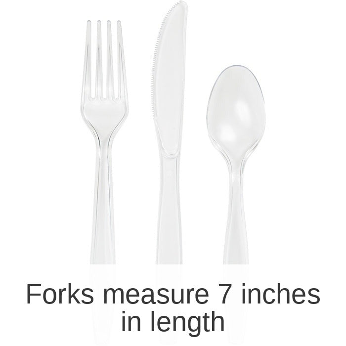 216/Case Bulk Clear Value Friendly Assorted Plastic Cutlery