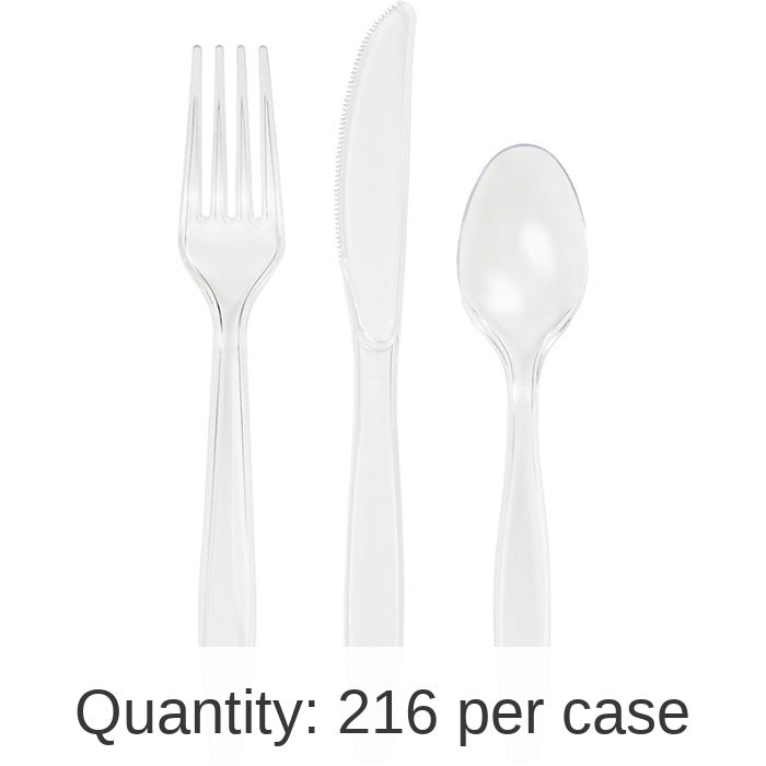 216/Case Bulk Clear Value Friendly Assorted Plastic Cutlery