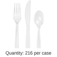 216/Case Bulk Clear Value Friendly Assorted Plastic Cutlery