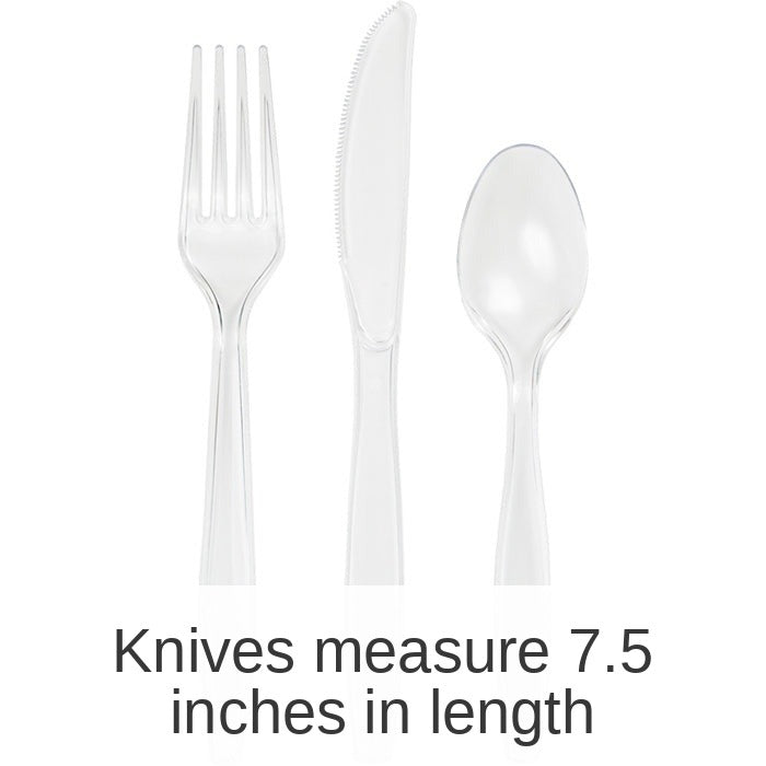 216/Case Bulk Clear Value Friendly Assorted Plastic Cutlery