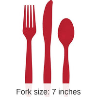 216/Case Bulk Classic Red Value Friendly Assorted Plastic Cutlery