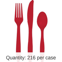 216/Case Bulk Classic Red Value Friendly Assorted Plastic Cutlery