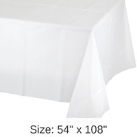 12/Case Bulk White Value Friendly Plastic Table Cover