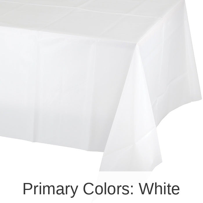 12/Case Bulk White Value Friendly Plastic Table Cover
