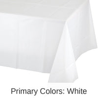 12/Case Bulk White Value Friendly Plastic Table Cover