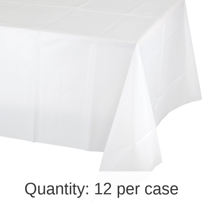 12/Case Bulk White Value Friendly Plastic Table Cover