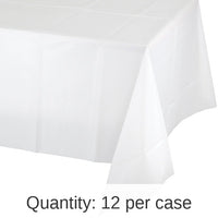 12/Case Bulk White Value Friendly Plastic Table Cover