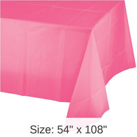 12/Case Bulk Candy Pink Value Friendly Plastic Table Cover