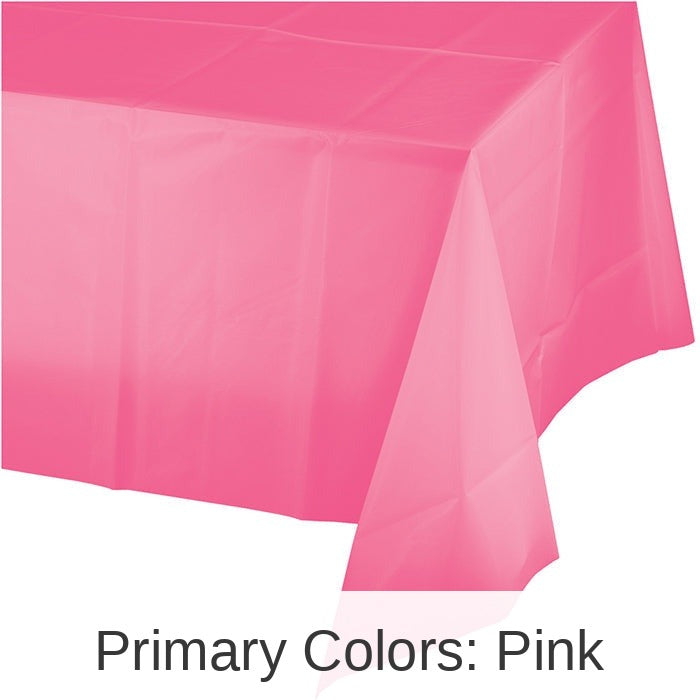 12/Case Bulk Candy Pink Value Friendly Plastic Table Cover