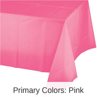 12/Case Bulk Candy Pink Value Friendly Plastic Table Cover