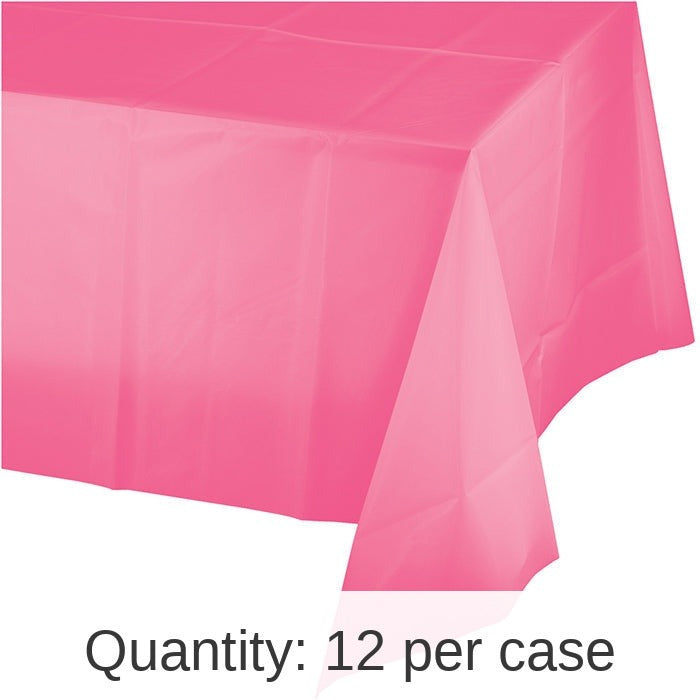 12/Case Bulk Candy Pink Value Friendly Plastic Table Cover