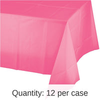 12/Case Bulk Candy Pink Value Friendly Plastic Table Cover
