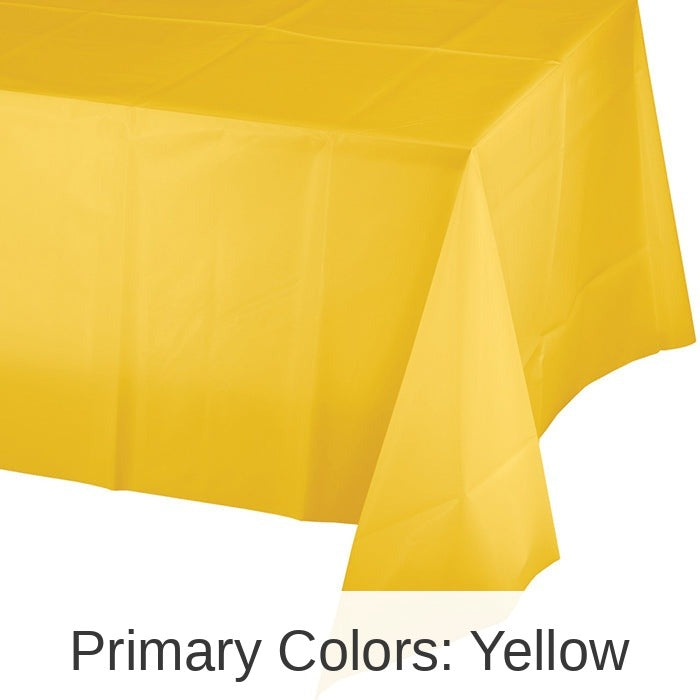 12/Case Bulk School Bus Yellow Value Friendly Plastic Table Cover