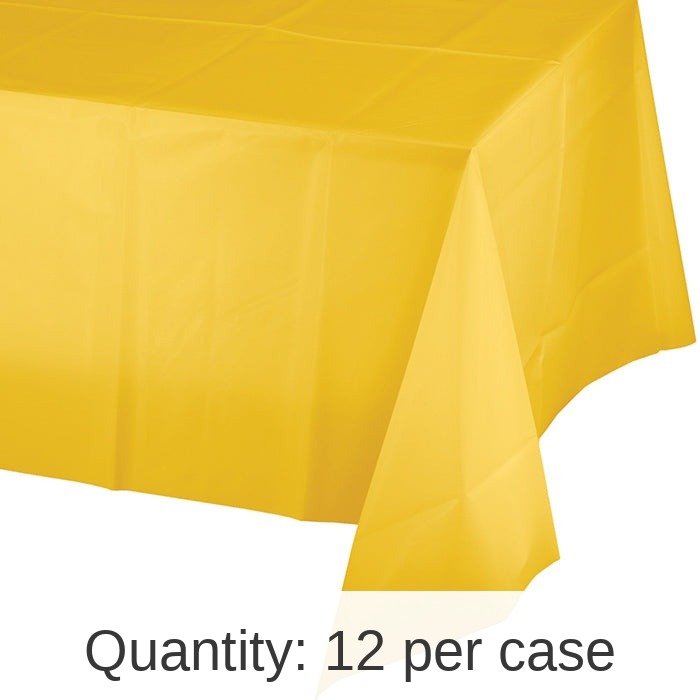 12/Case Bulk School Bus Yellow Value Friendly Plastic Table Cover
