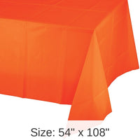 12/Case Bulk Sunkissed Orange Value Friendly Plastic Table Cover