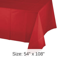 12/Case Bulk Classic Red Value Friendly Plastic Table Cover