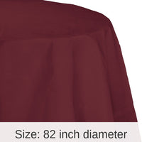 12/Case Bulk Burgundy Round Paper Table Covers 82 inch 82 inch