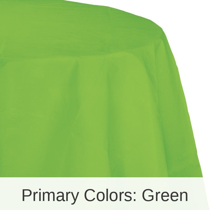 12/Case Bulk Fresh Lime Round Paper Table Covers 82 inch